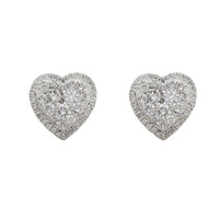 Diamond Cluster Heart-Shape Stud Earrings (14K)