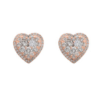 Gyémánt fürt szív alakú fülbevaló (14K)