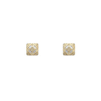 Diamond Bezel Square Stud Earrings (14K)