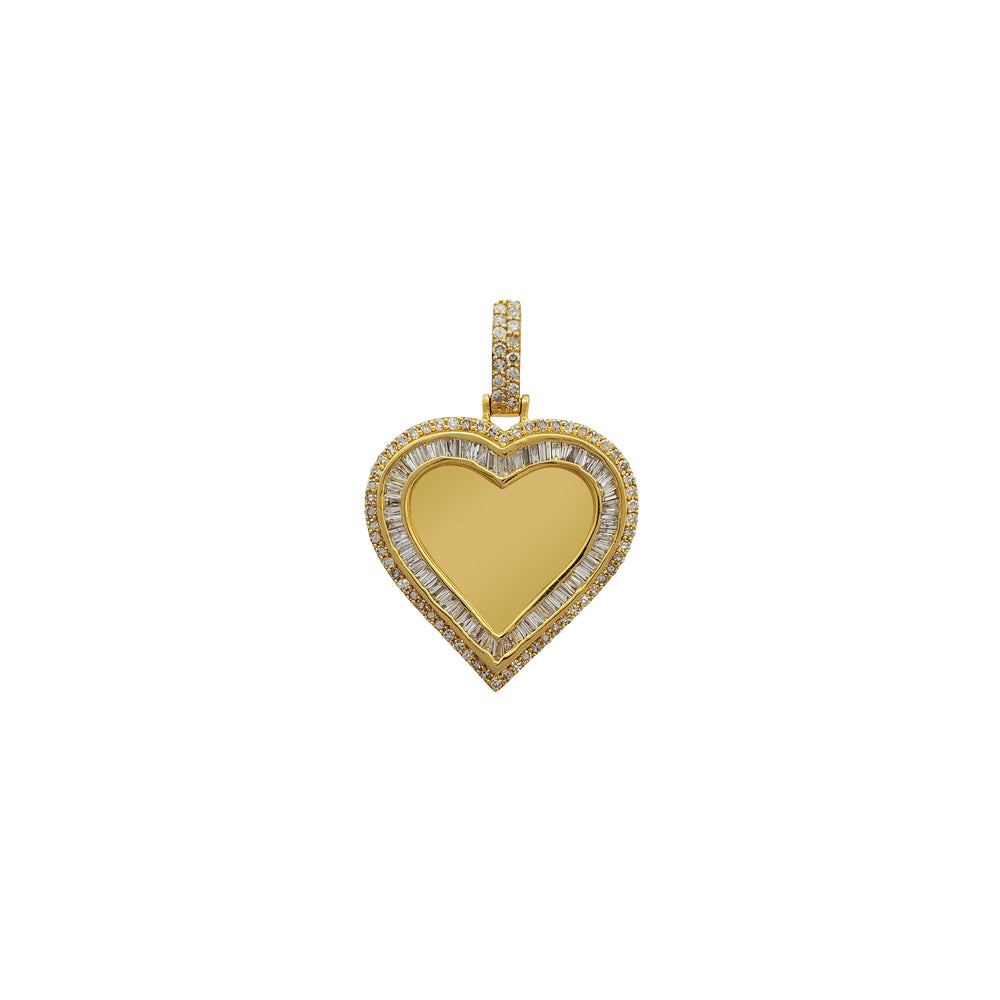 Diamond Heart-Shape Memorial Picture Pendant (14K)