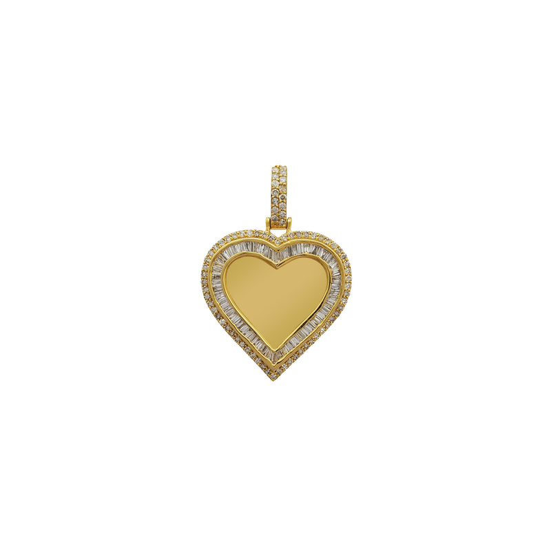 Diamond Heart-Shape Memorial Picture Pendant (14K)
