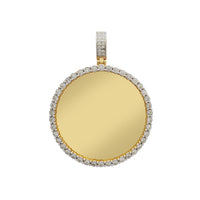 Diamond Invisible-Set Round Memorial Picture Pendant (14K)