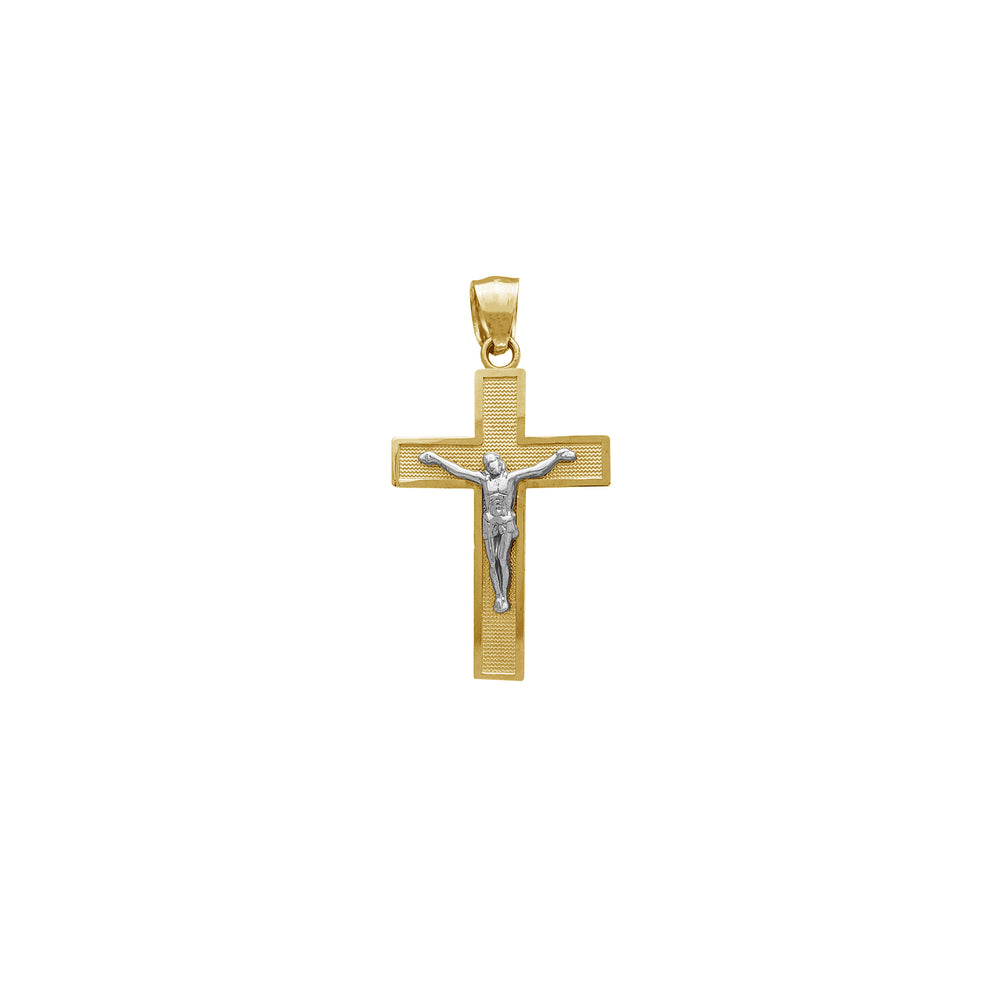 Two-Tone Crucifix Pendant (14K)