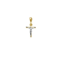 Glossy INRI Two-Tone Crucifix Pendant (14K)