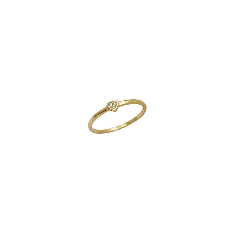 Zirconia Glossy Dainty Heart Lady Ring (14K)