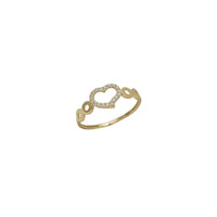 Женски прстен со цирконски карики со срце (14K)