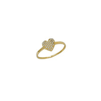 Zirconia Pave Heart Lady Ring (14K)