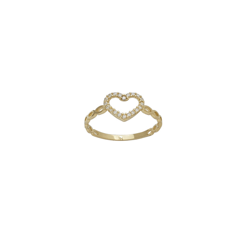 Zirconia Heart Glossy Lady Ring (14K)