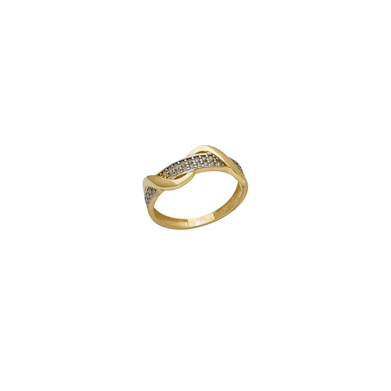 Zirconia Pave Wrapped Lady Band's Ring (14K)