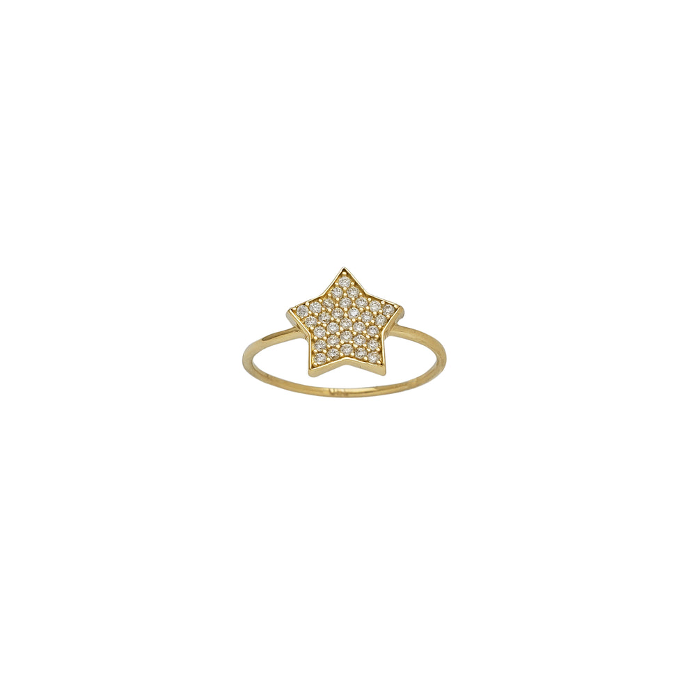 Zirconia Pave Star Lady Ring (14K)
