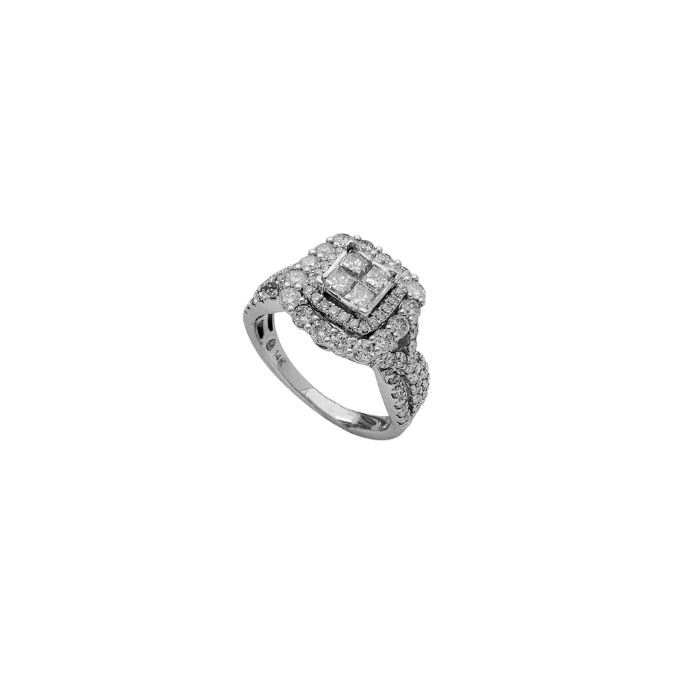 Iced-Out Princess & Round Cut Diamond Ring (14K)