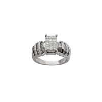 Веренички прстен од багет со дијамантски невидлив сет (14K)