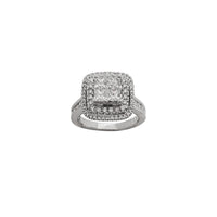 Diamond Double Halo Cushion Channel-Set Engagement Ring (14K)