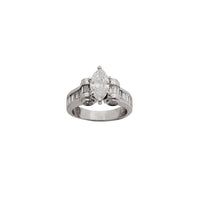 Веренички прстен со дијамантски маркизен канал (платина)