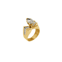 Веренички прстен со дијамантски канал солза (14K)