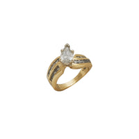 Diamond Teardrop Channel-Set Engagement Ring (14K)
