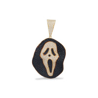 Zirconia Iced-Out Ghostface Scream Character Pendant (14K)