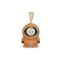 Zirconia Iced-Out Enameled Kenny McCormick Character Pendant (14K)