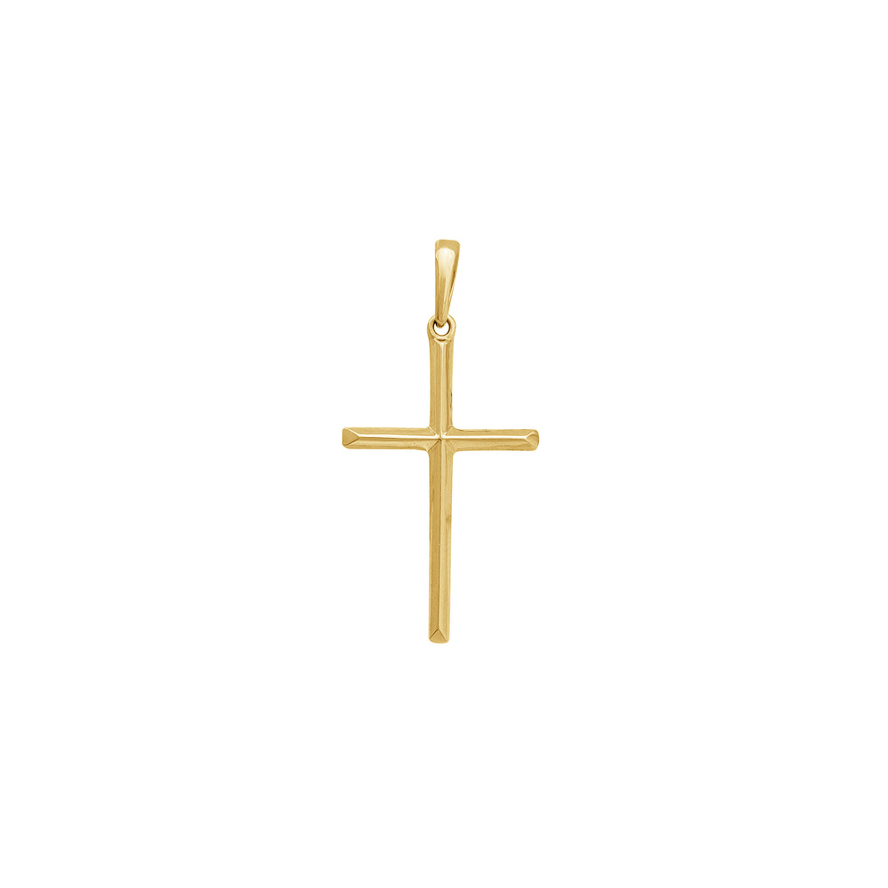Medium Pyramidal Cross Pendant (14K)