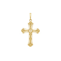 Glossy Filigree Pattern Cross Pendant (14K)