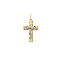 Diamond-cuts Filigree Patterns Crucifix Pendant (14K)