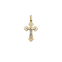 Budded Outlined Crucifix Pendant (14K)
