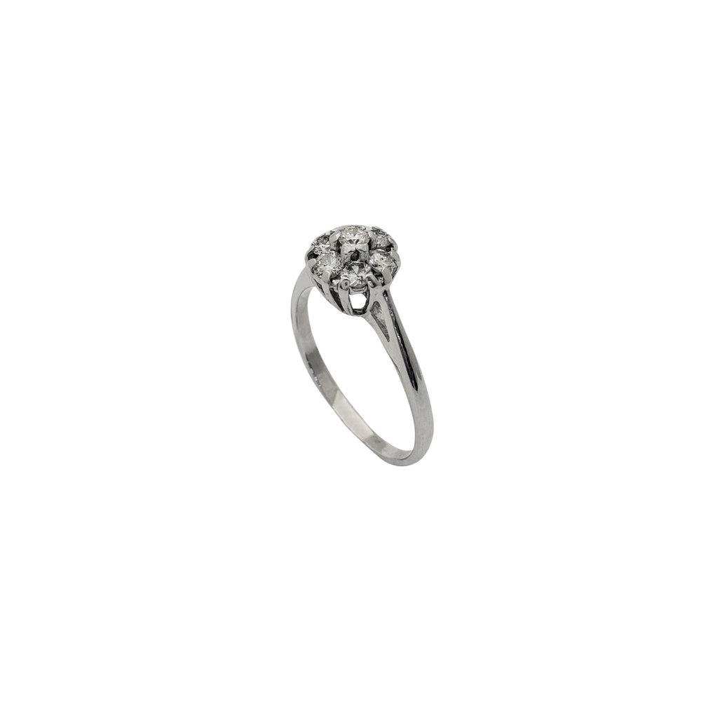 Diamond Cluster Solitaire Engagement Ring (14K)