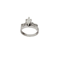 Diamond Marquise Ridged Channel-Set Engagement Ring (14K)