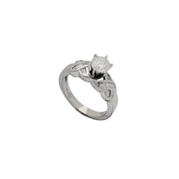 Diamond Criss-Cross Channel-Set Engagement Ring (18K)