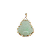 VS Diamond na-achị ọchị Buddha Jade Pendant (14K)