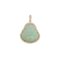 VS Diamond Laughing Buddha Jade Pendant (14K)