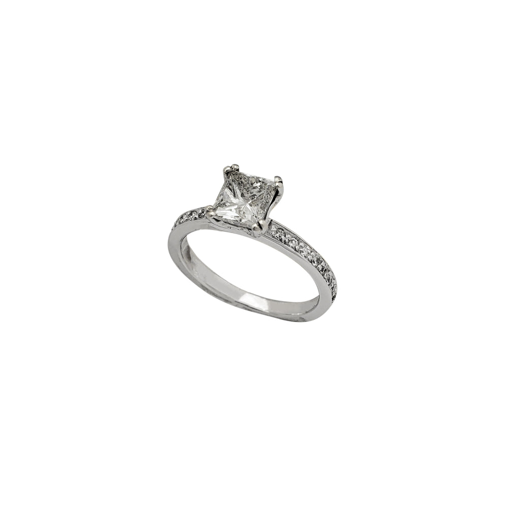 Diamond Princess-cut Channel-Setting Engagement Ring (14K)