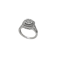 Diamond Pave Cushion-Shape Engagement Ring (10K)