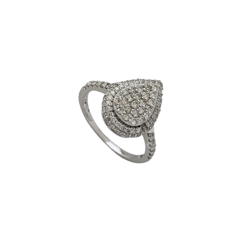 Diamond Pave Teardrop-Shape Engagement Ring (14K)