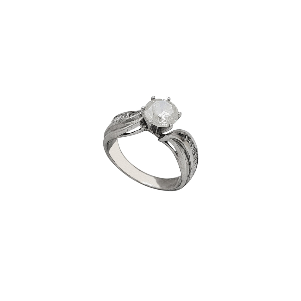 Diamond Bypass Channel-Set Engagement Ring (14K)