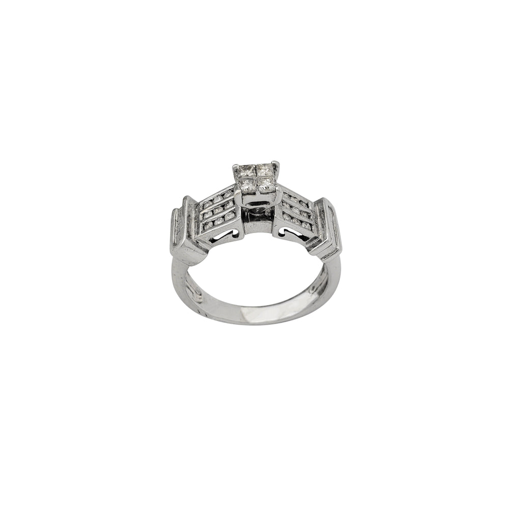 Diamond 3-Channel Setting Engagement Ring (14K)
