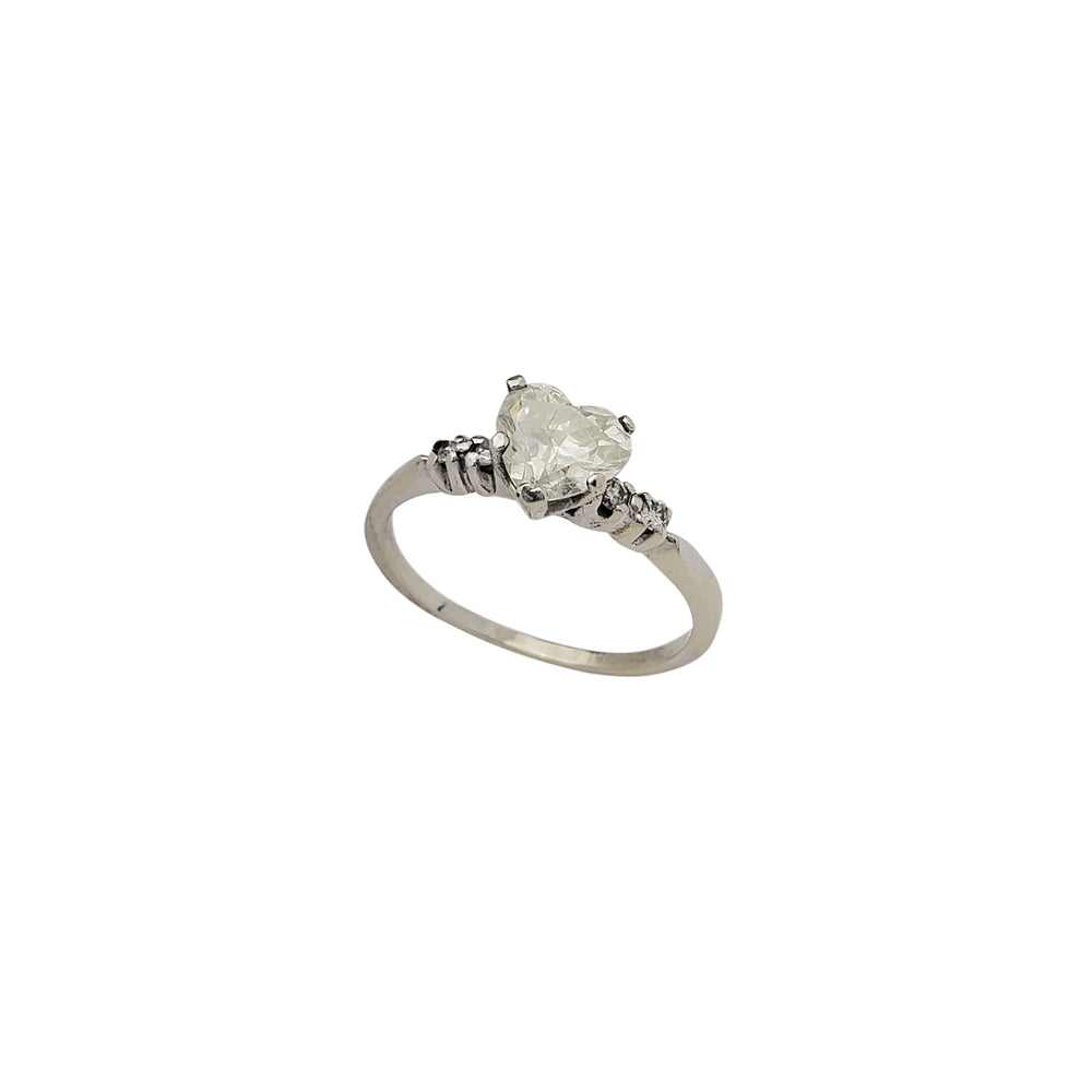 Diamond Heart-Shaped 5-Prong Engagement Ring (14K)