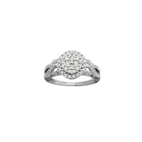 Diamond Round Pave Intertwined Engagement Ring (14K)