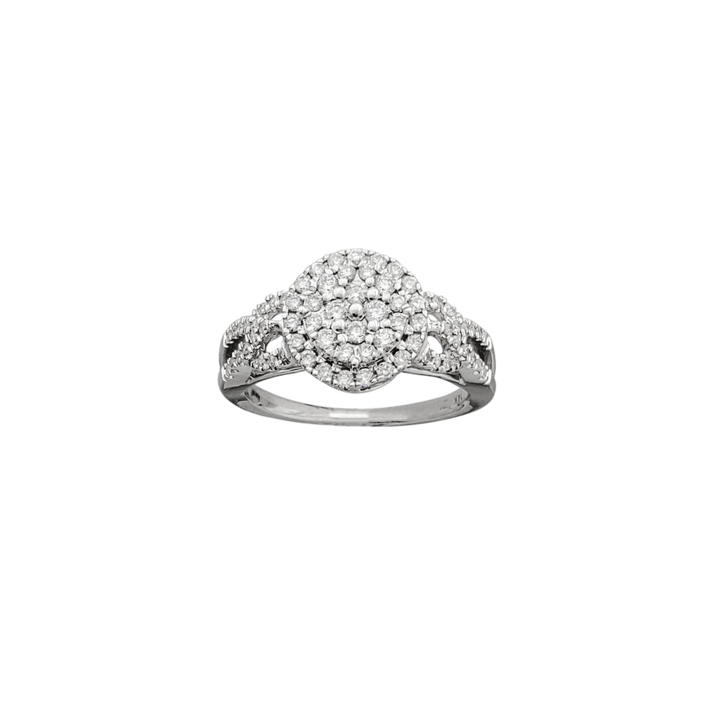 Diamond Round Pave Intertwined Engagement Ring (14K)