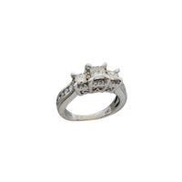 Diamond Milgrain 3-Stone Engagement Ring (14K)