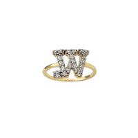 Zirconia Initial Letter "W" Solitaire Ring (14K)