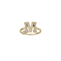Zirconia Initial Letter "M" Solitaire Ring (14K)