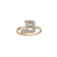 Zirconia Initial Letter "B" Solitaire Ring (14K)