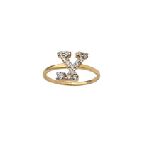 Zirconia Initial Letter "Y" Solitaire Ring (14K)