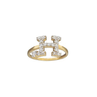 Zirconia Initial Letter "H" Solitaire Ring (14K)