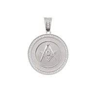 Zirconia Masonic Medallion Pendant (Silver)