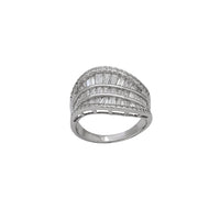 Zirconia Round & Baguette Swirl Ring (Silver)