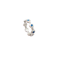 Blue Opal Eternity Octagon Ring (Silver)
