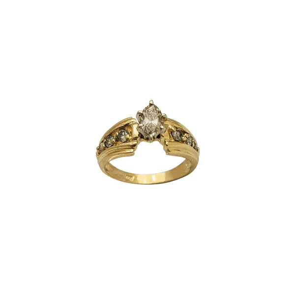 Champagne Diamond Marquise Engagement Ring (14K)