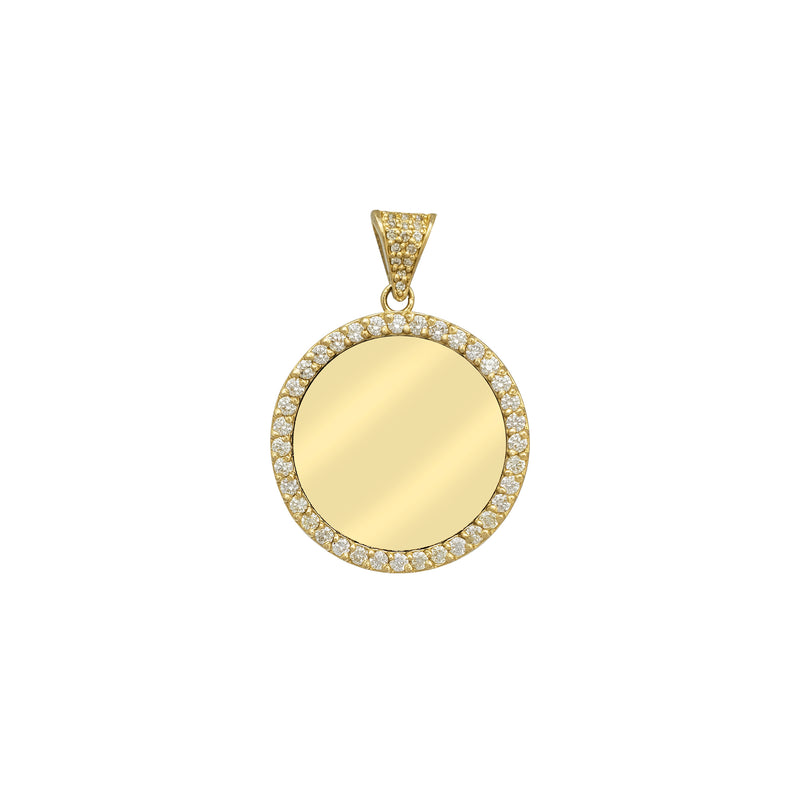 Diamond Pave Round Picture Medallion Pendant (14K)